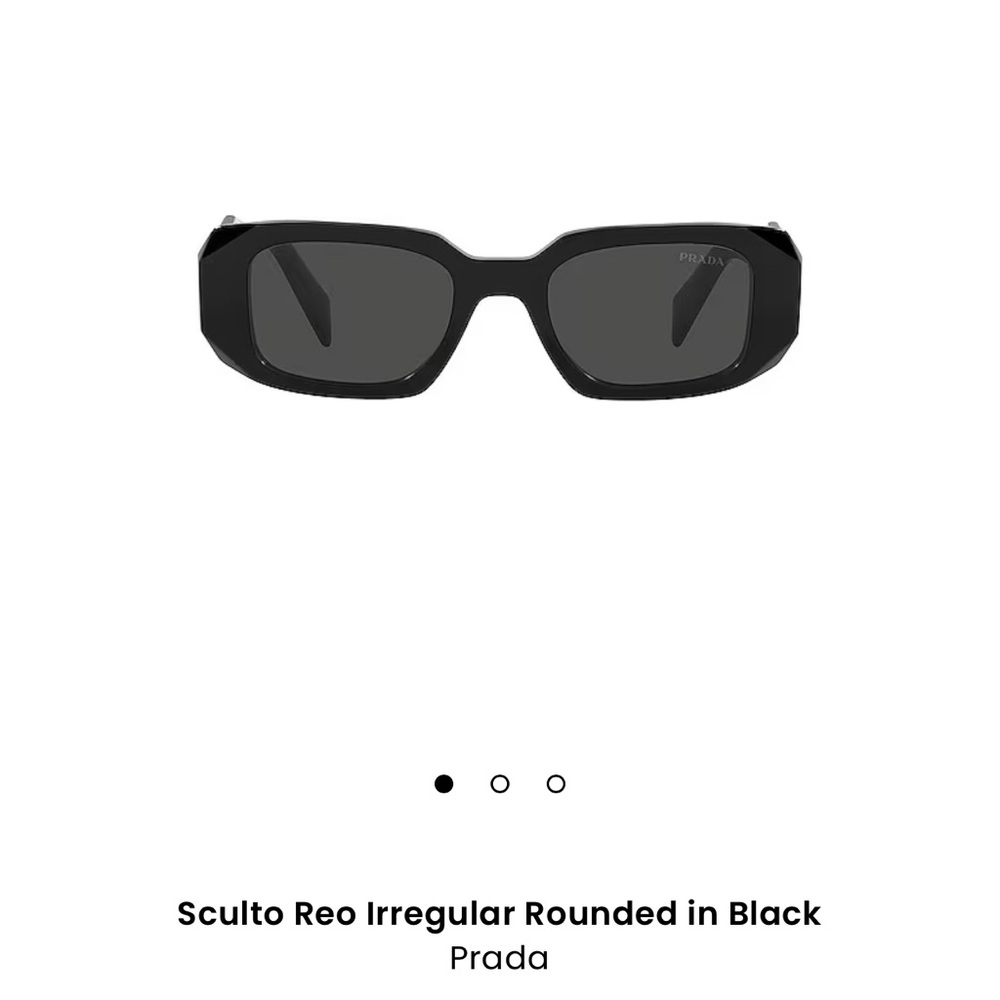 PRADA Black Sculto Reo Irregular Rounded Sunglasses